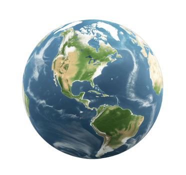 3D planet Earth isolated on transparent background png
