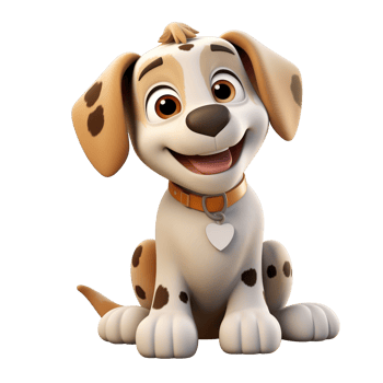 3d cartoon character puppy dog animal toy isolated on transparent background png