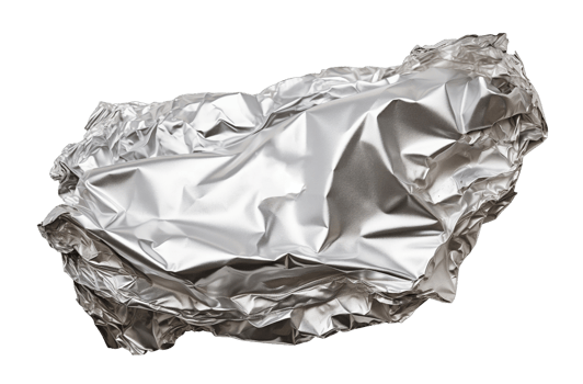 Aluminum foil isolated on transparent background png
