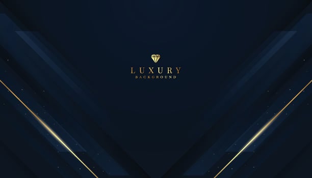 Luxurious dark blue background with sparkling gold and glitter. modern elegant abstract background vector