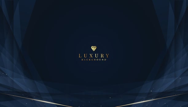 Luxurious dark blue background with sparkling gold and glitter. modern elegant abstract background vector