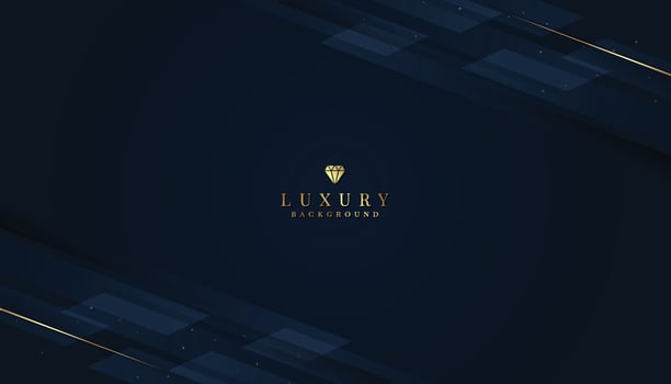 Luxurious dark blue background with sparkling gold and glitter. modern elegant abstract background vector