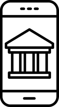 Mobile Banking Line Icon vector