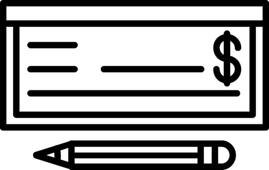 Money Check Line Icon vector