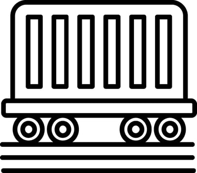 Train Container Line Icon vector