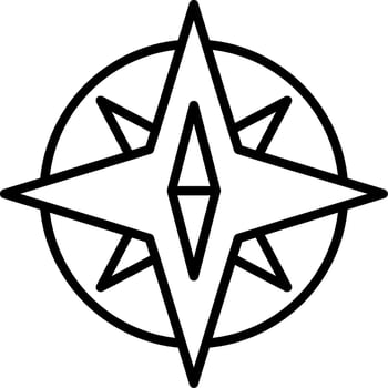 Compass Line Icon vector