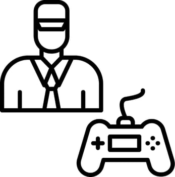 Gamer Line Icon vector