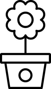 Flower Pot Line Icon vector