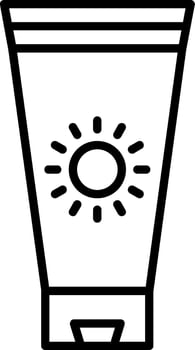 Sunblock Cream Line Icon vector