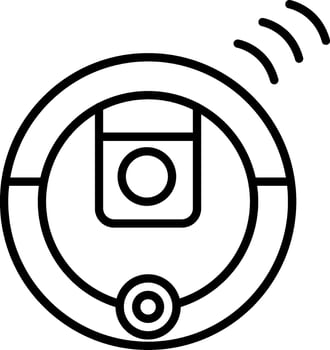 Robot Vacuum Cleaner Line Icon vector