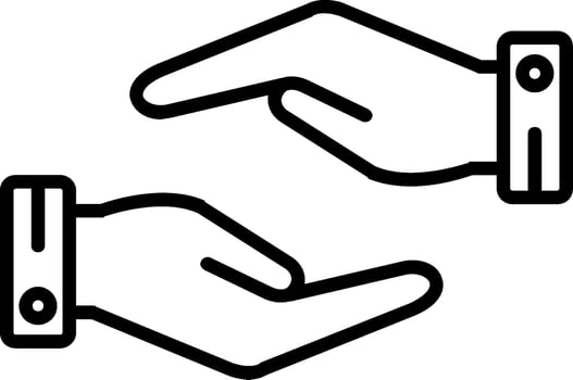 Support Hands Gesture Line Icon vector