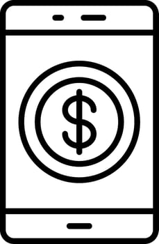 Mobile Phone Line Icon vector