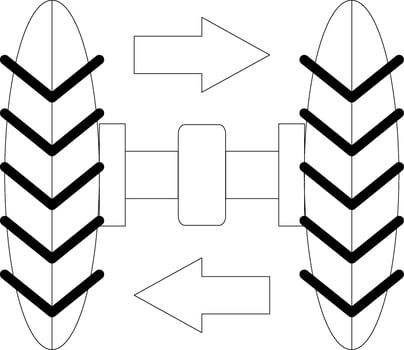 Wheel Alignment Line Icon vector