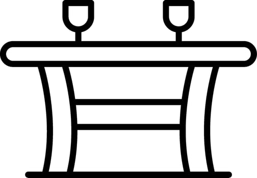 Table Line Icon vector
