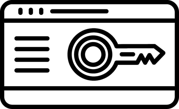 Key Card Line Icon vector