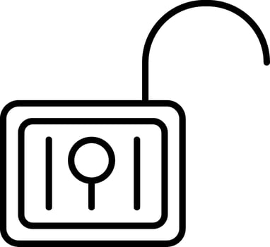 Unsecure Line Icon vector