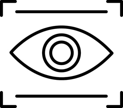 Eye Scan Line Icon vector