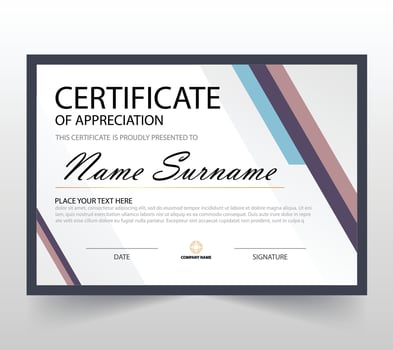luxury certificate design for multipurpose I Multi color elegant certificate of achievement template vector