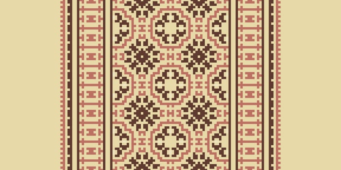 Patchwork pattern Seamless Bandana print silk Motif embroidery, Pixel Ikat embroidery Design for Print tie dyeing pillowcase sambal puri kurti mughal architecture vector