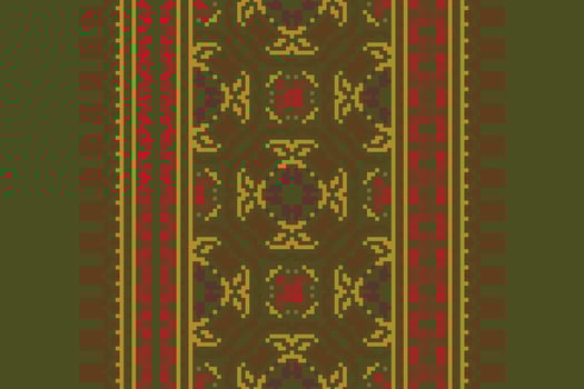 Kilim Pattern Seamless Scandinavian pattern Motif embroidery, Pixel Ikat embroidery Design for Print 60s paisley tie dye damascus ornament rugs hipster kurta pajama vector