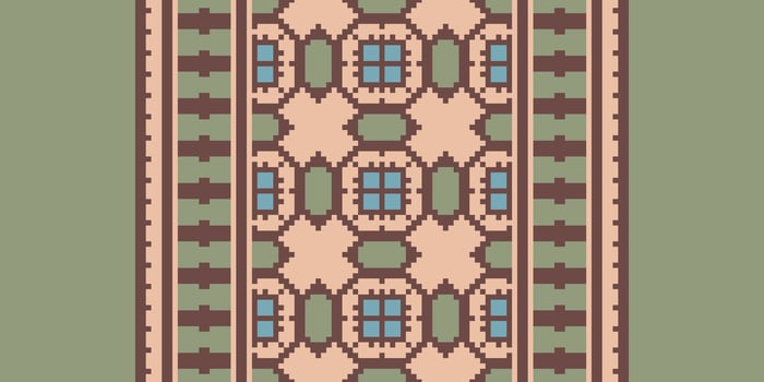 Patchwork pattern Seamless Mughal architecture Motif embroidery, Pixel Ikat embroidery Design for Print Texture fabric saree sari carpet. kurta patola saree vector