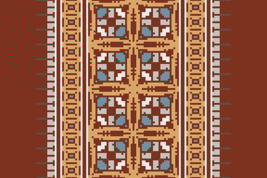 Kurta Pattern Seamless Bandana print silk Motif embroidery, Pixel Ikat embroidery Design for Print endless arabesque cloth dupatta shawl bandana print silk kurta men vector