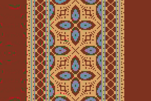 Kurta Pattern Seamless Bandana print silk Motif embroidery, Pixel Ikat embroidery Design for Print 60s paisley tie dye damascus ornament rugs hipster kurta pajama vector