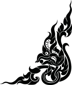 PrintThai Patterns in Silhouette Style for Decoration vector
