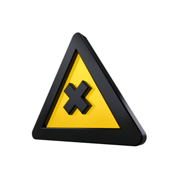 Warning Sign 3D render png