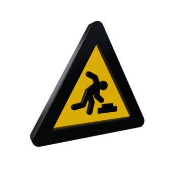 Warning Sign 3D render png