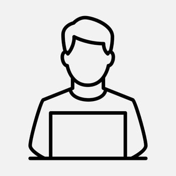 Businessman Online Line Icon vector