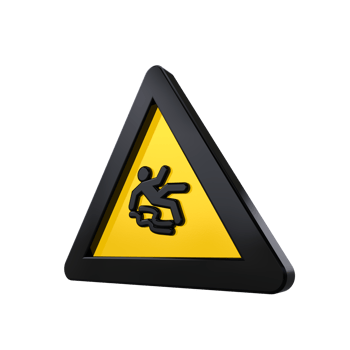 Warning Sign 3D render png