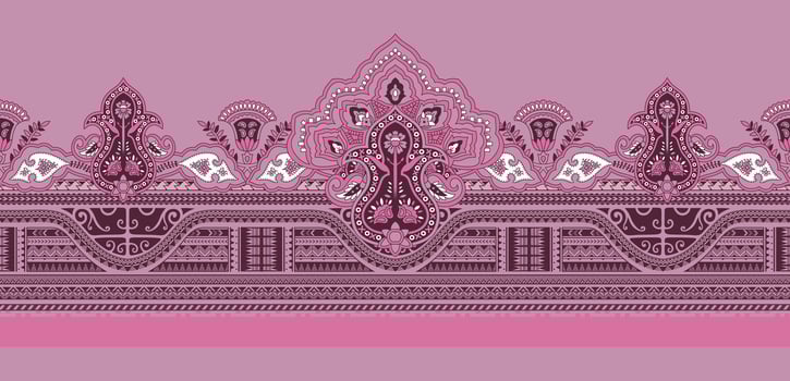 Digital textile beautiful colorful motifs vector