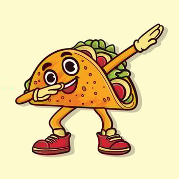 Taco dabbing dance illustration. vector
