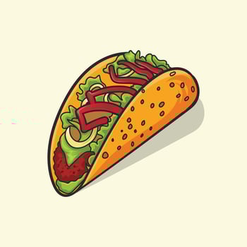 Taco food illustration vector