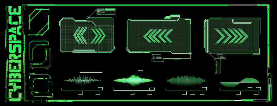 Futuristic Control Panel Displaying Data Analysis and Graphical User Interface Elements in a Tech Environment vector