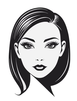 Woman with shoulder length hairstyle 60s vector
