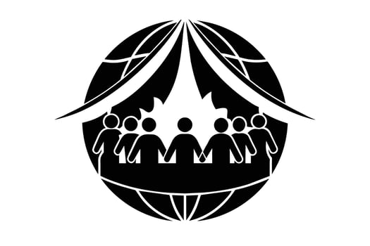 World Refugee Day Illustration Silhouetted vector