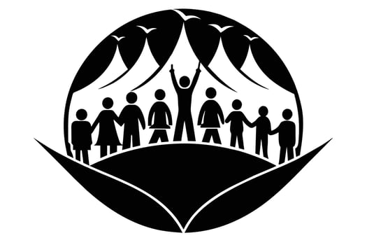 World Refugee Day Illustration Silhouetted vector