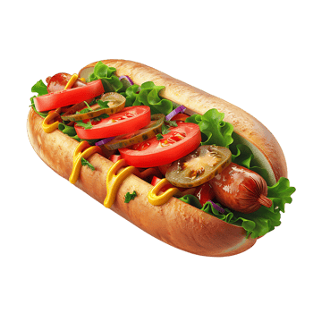 hot dog on isolated background png