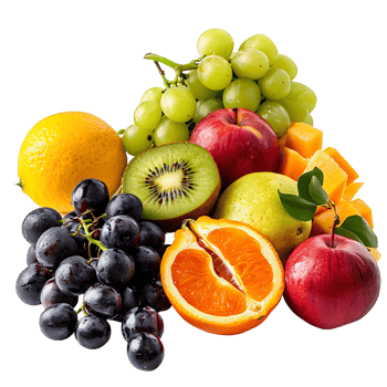 mix fruits on isolated background png