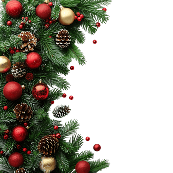 Christmas tree ornamentals on isolated background png