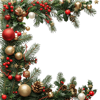 Christmas tree ornamentals on isolated background png