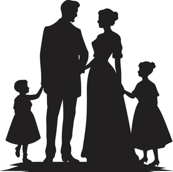 Radiant Relations Family Element Smiles United of Happy Family Emblem vector