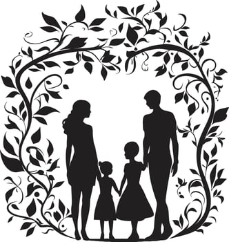 Cheerful Clan Family Masterpiece Together Forever Emblem of Happy Family vector