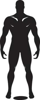 Obsidian Defender Full Body Superhero Symbol Nightfall Crusader Black Hero Silhouette Emblem vector