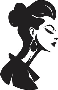 Stylish Symmetry Fashion and Beauty Emblem Glamorous Gaze of Womans Face vector