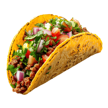 Taco on isolated background png