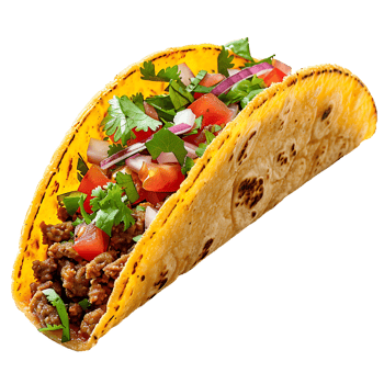 Taco on isolated background png