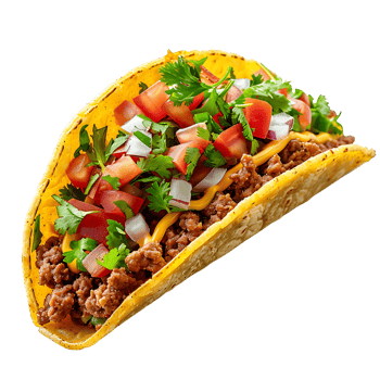 Taco on isolated background png